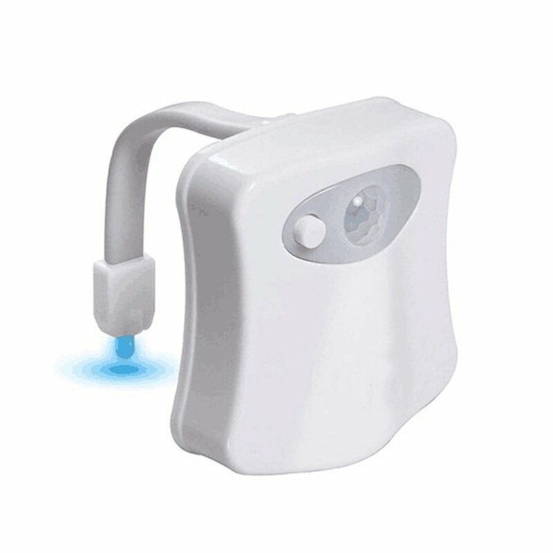 Lampu malam Toilet, 8 warna PIR Sensor gerak lampu Toilet LED kamar kecil lampu malam mangkuk Toilet pencahayaan untuk kamar mandi kamar kecil