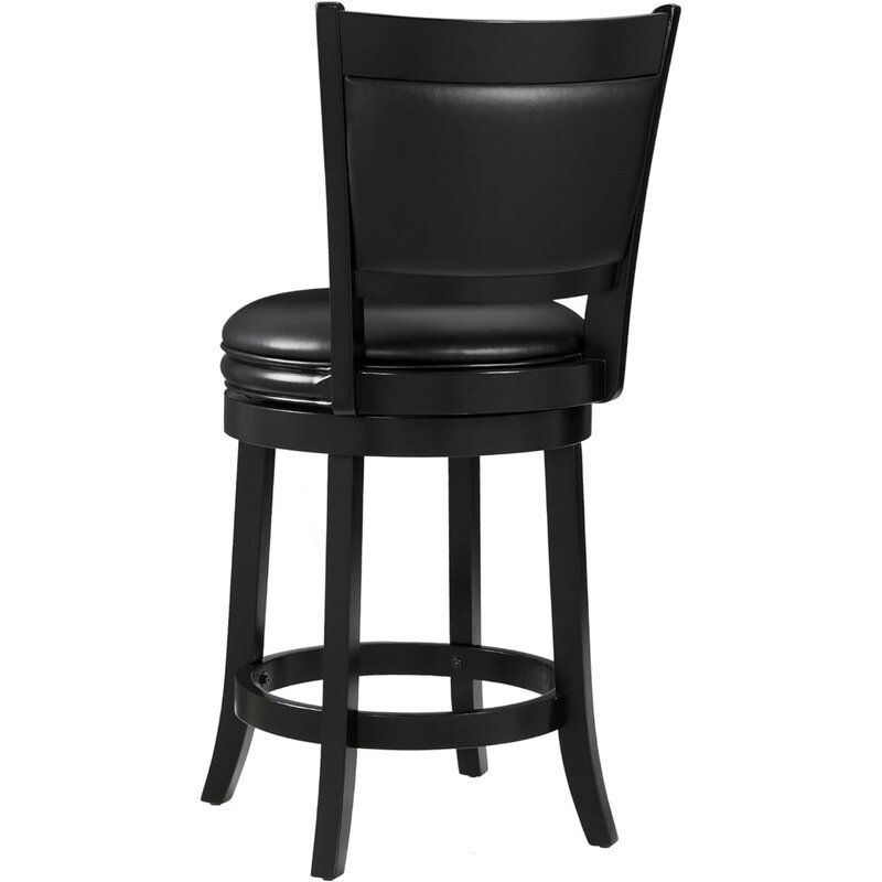 Swivel Counter Height Barstool 24 Inch Seat Height Black Set of 1