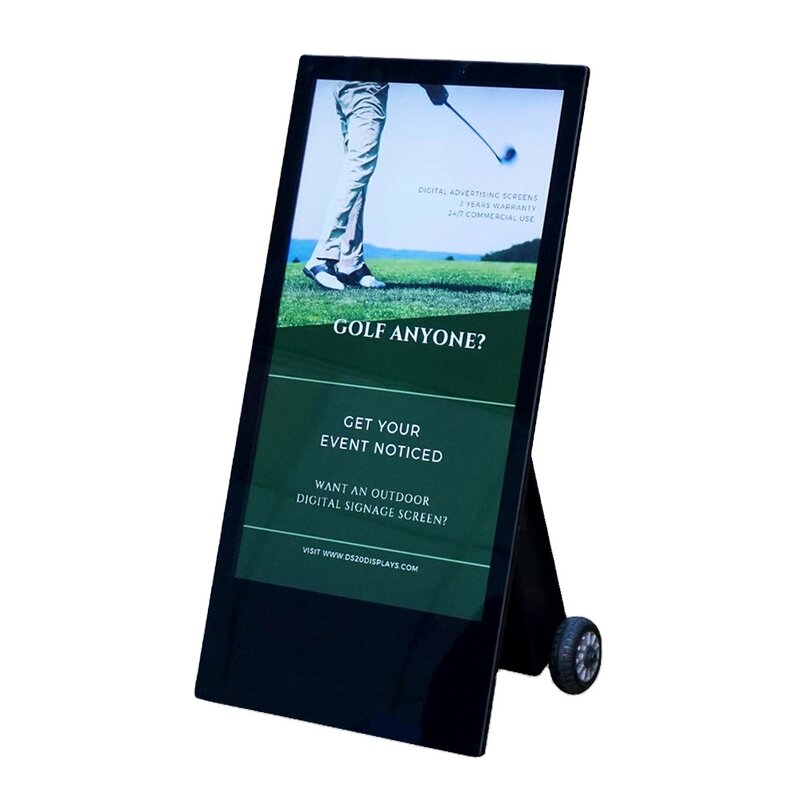 Affiche Numérique Portable pour Publicité Extérieure, Affichage à Écran Tactile LCD Rectangulaire, Étanche, Batterie 6262
