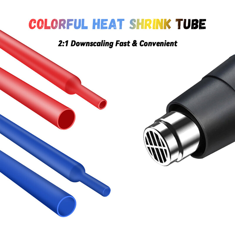 熱収縮チューブ,絶縁スリーブ付き溶接ケーブルのセット,530ユニット,さまざまな色,164
