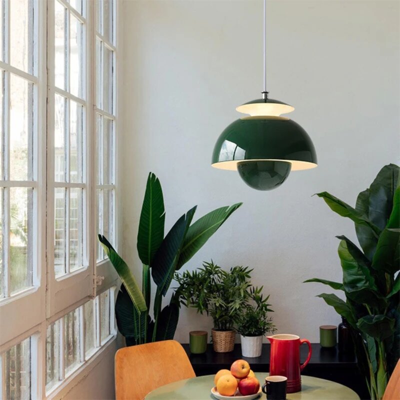 Luz LED colgante creativa de diseño danés, lámpara de araña colgante de decoración de brotes de flores modernas para el hogar, dormitorio, cocina, luz de mesita de noche