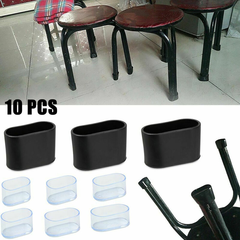 ผ้าปูโต๊ะทรงรี10ชิ้นปลอกหุ้มขาเก้าอี้ป้องกันพื้นยางสำหรับชานบ้านกลางแจ้งอุปกรณ์สำนักงานทนทาน