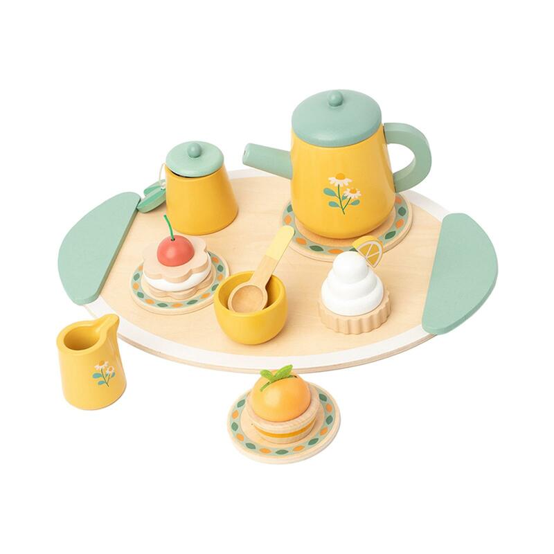 Чайный набор для малышей, ролевые игрушки, чайник, чашки, поднос, ролевые игры, игрушки для принцессы, чайный набор для детей