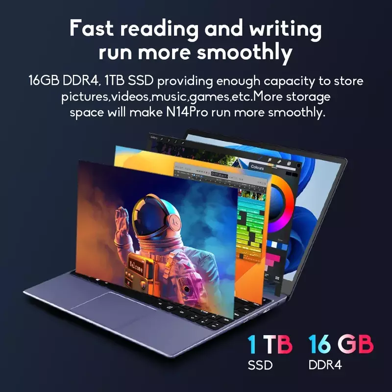 Ninkear Laptop N14 Pro 14 inci IPS, Full HD Intel i7- 11390H 16GB RAM + 1TB SSD komputer portabel Windows 11 Notebook Ultrabook