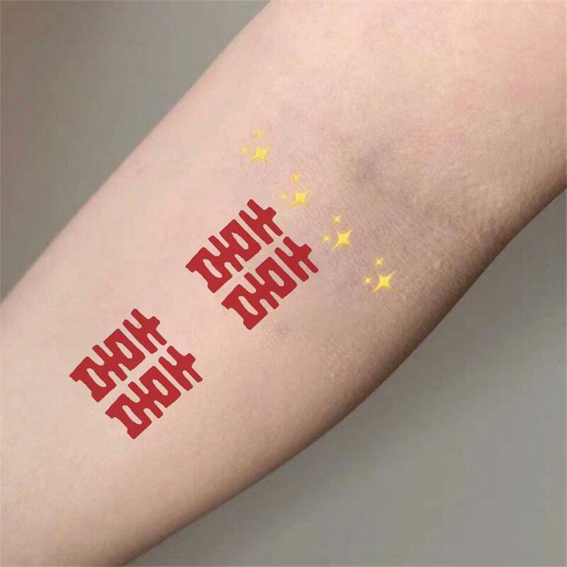 Adesivi per tatuaggi cinesi impermeabili Cute Love Ripples adesivo temporaneo di lunga durata decorazione corpo autoadesivo bellezza fai da te
