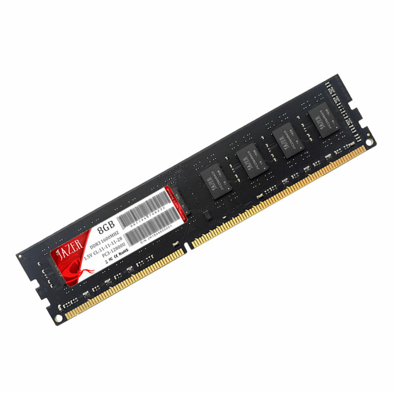 JAZER Memoria Rams DDR3 1600MHz ใหม่ Dimm หน่วยความจำสำหรับเดสก์ท็อป Compatible AMD และ Intel