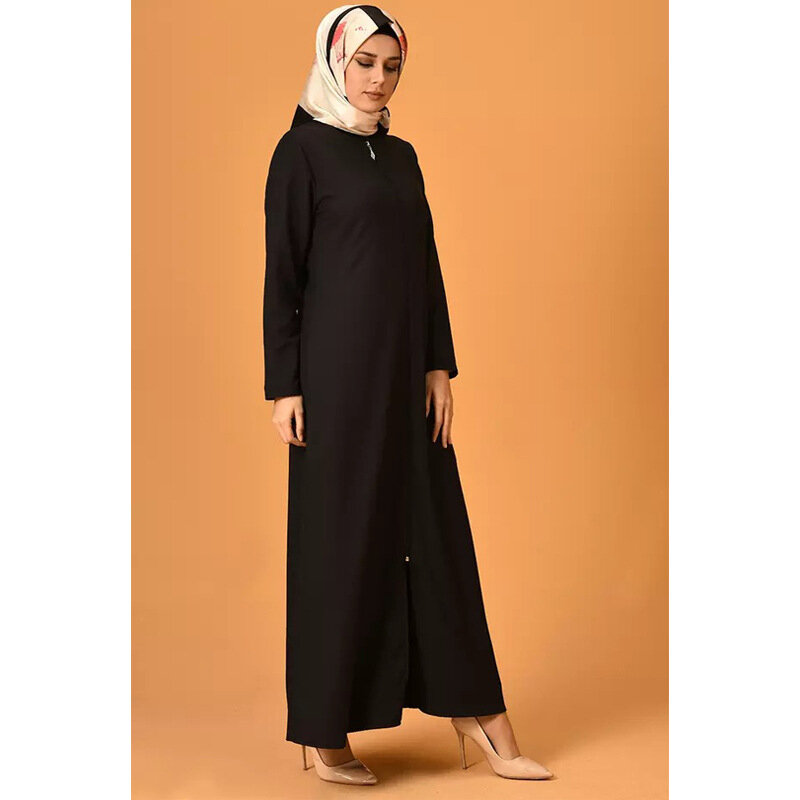 Wepbel Muslim Dress Abaya Women Islamic Clothing Turkish Muslim Zipper Cardigan Robe Caftan Islam Dresses Kaftan Solid Caftan