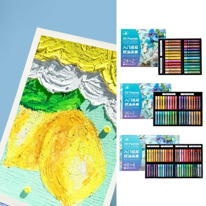 Krayon gambar bermacam-macam warna, pastel lukisan minyak untuk perlengkapan seni siswa