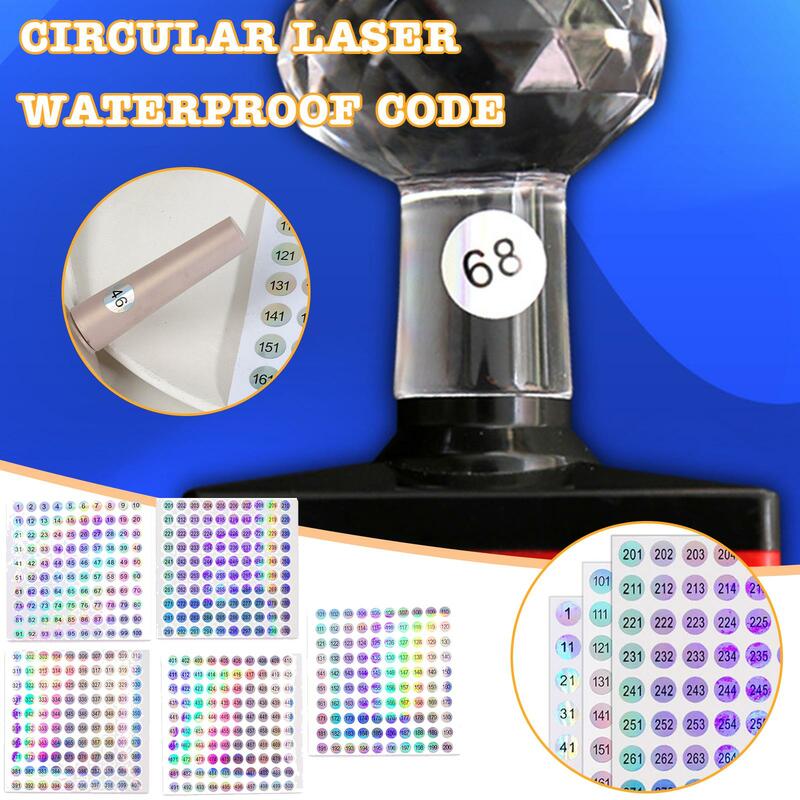 Number 1 To 500 Laser Number Sticker Round Waterproof Polish Color Sticker Gel Label Nail Digital Varnish Nail Marking Stic S0Q9