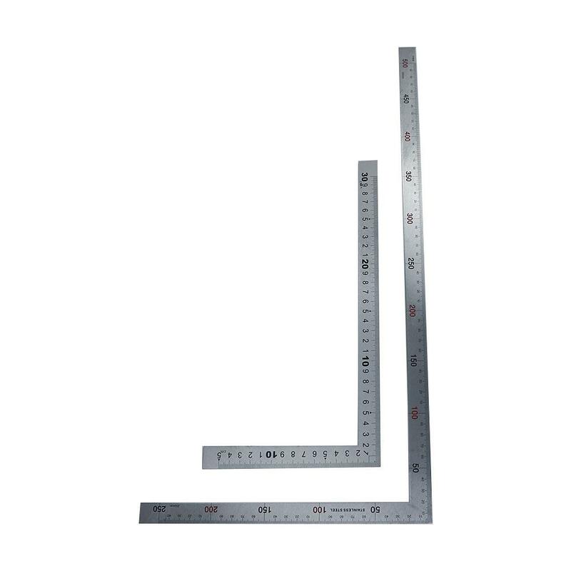 Strumento di misurazione per ufficio in acciaio inossidabile materiale scolastico righello in metallo a 90 gradi righello dritto righello a 90 angoli righello a forma di L