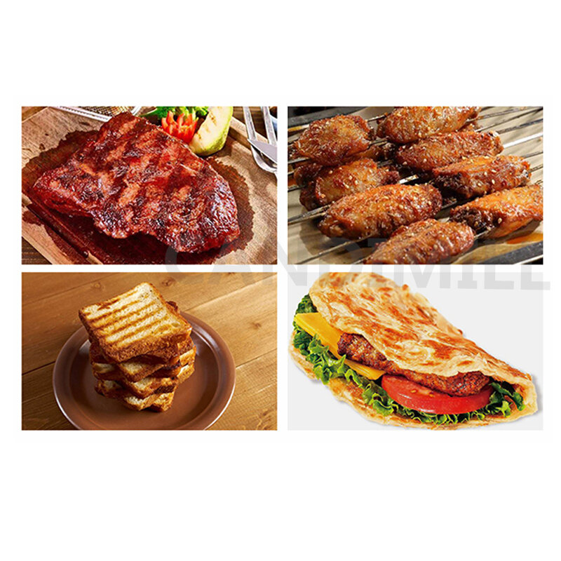 220V Commercial Sandwich Panini Press Grill Griddle, Single Plates Electric Sandwich Maker, Teppanyaki Barbecue Griddler