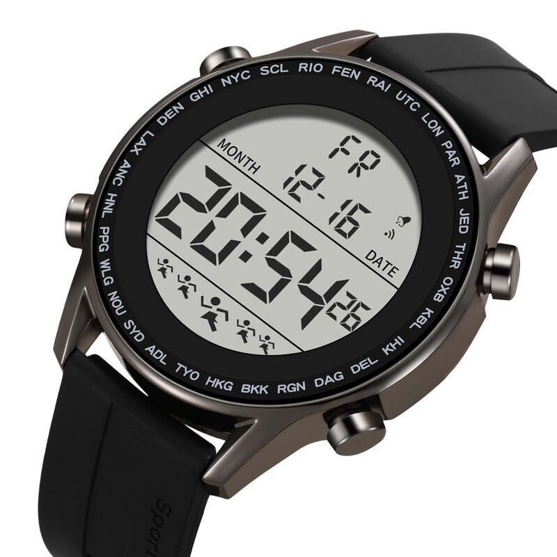 SYNOKE – montre-bracelet de sport étanche pour hommes, horloge électronique, Design Ultra-mince, grands chiffres