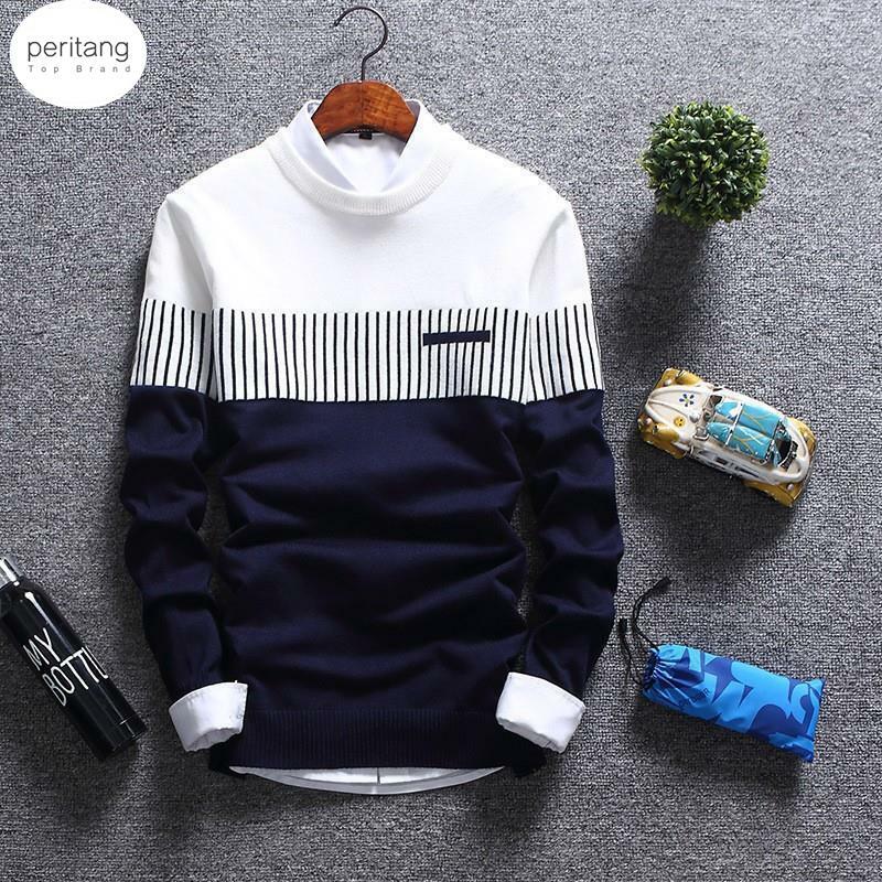 New Korean Fashion Pullover Sweater Jumper Men Knit Pullover Coat Long Sleeve Sweater 2024 New