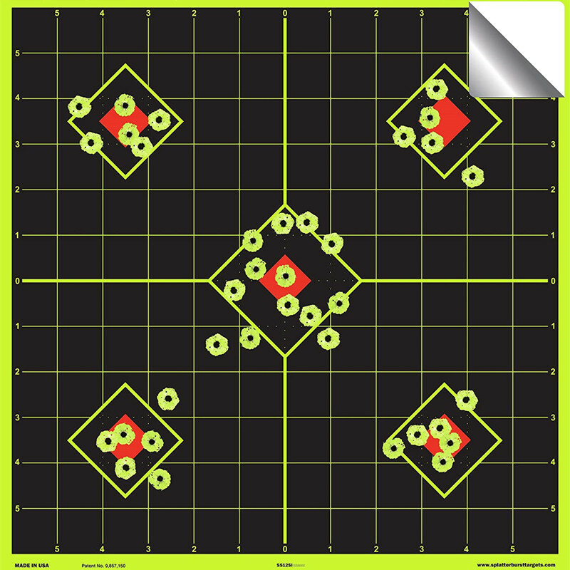 10 buah target 8x8 inci Sight in Stick & Splatter swa-perekat tembak target tembak semburan terang neon kuning