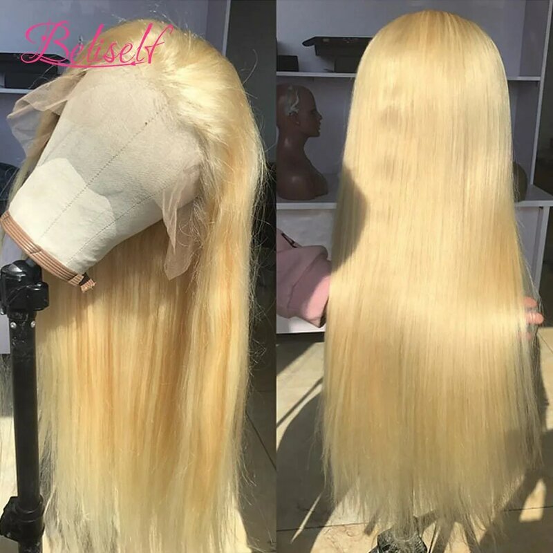 613 koronkowe peruki z przodu 13x6 proste brazylijskie włosy 13x4 blond peruki typu Lace Front 250 gęstość 13x6 HD koronkowa peruka ludzkie włosy Beliself