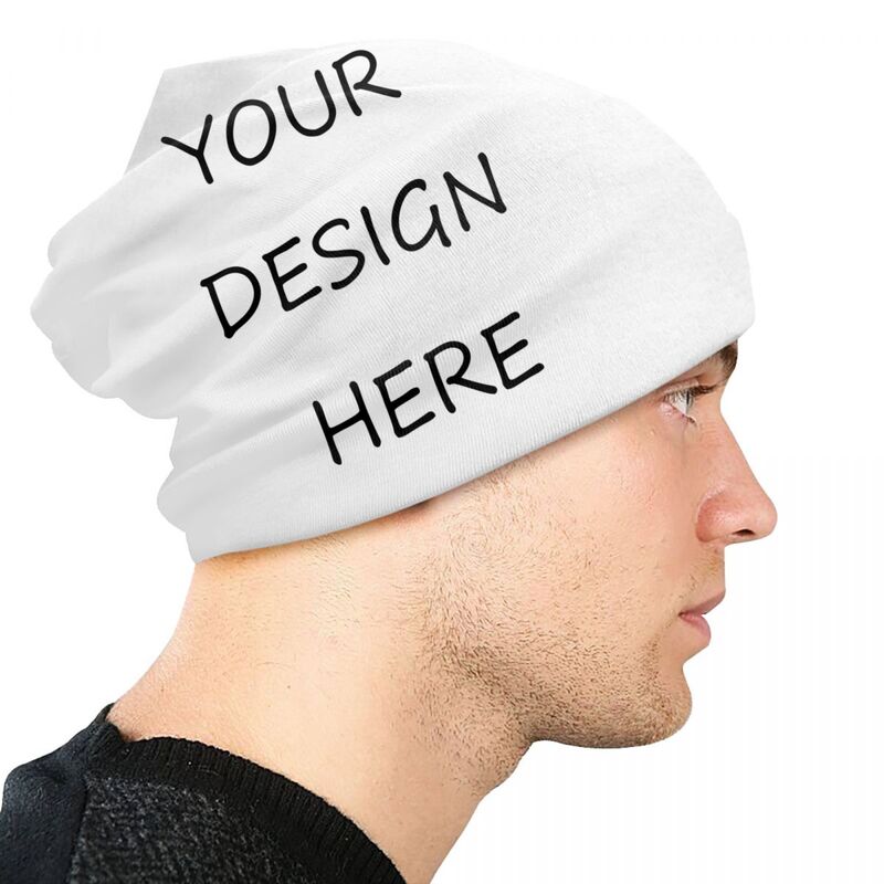 사용자 정의 사진 로고 텍스트 프린트 스컬리 비니 캡, 멋진 겨울 뜨게 모자, 남녀 성인, 당신의 디자인, 여기에 DIY 보넷 모자