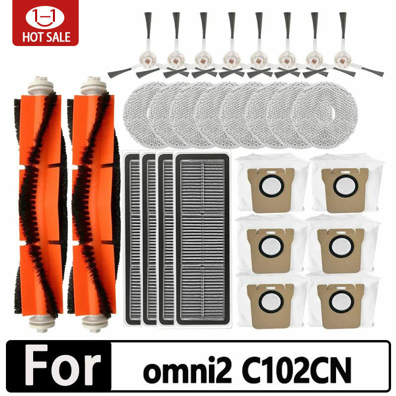 For Xiaomi Mijia Omni 2 C102CN, B101CN, B116CN, X10+ Robot vacuum cleaner Accesories Main Brush Hepa Filter Mop Dust Bag Parts