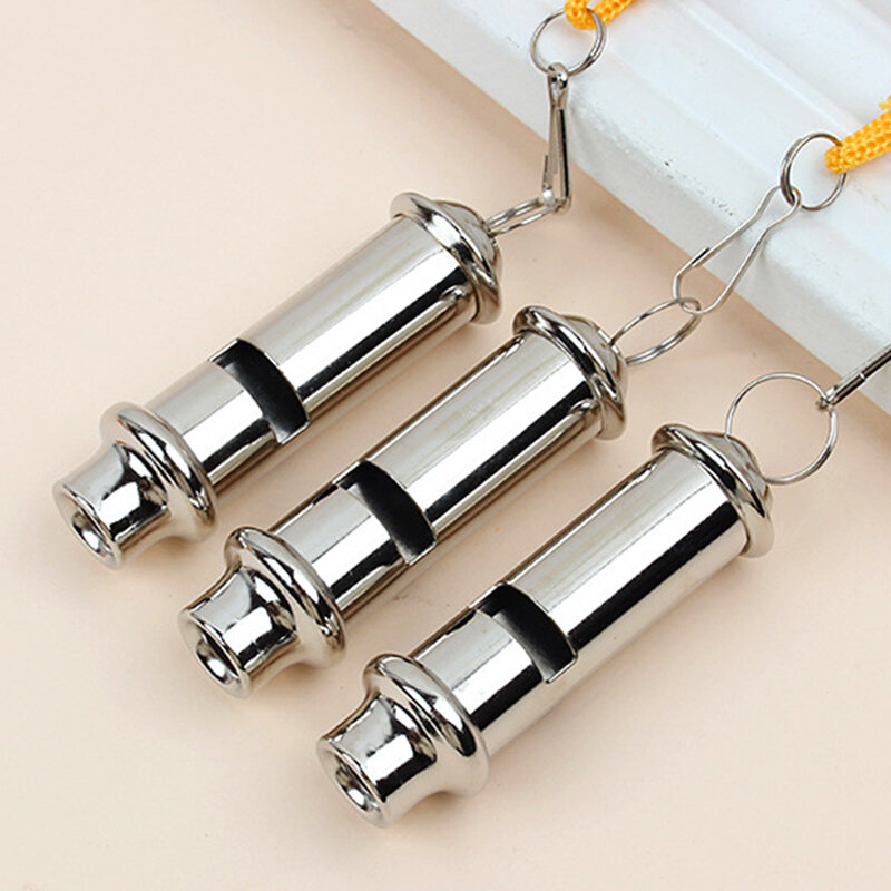 1pc Training Referee Metal Whistle With Neck Chain Outdoor Ball Sports Dog Trainning Emergency Security School Wholesale
