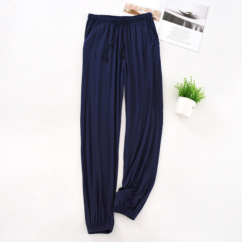 Japanese new spring and autumn men's pajamas men's modal home pants tapered pants elastic loose large size trousers pajama pants