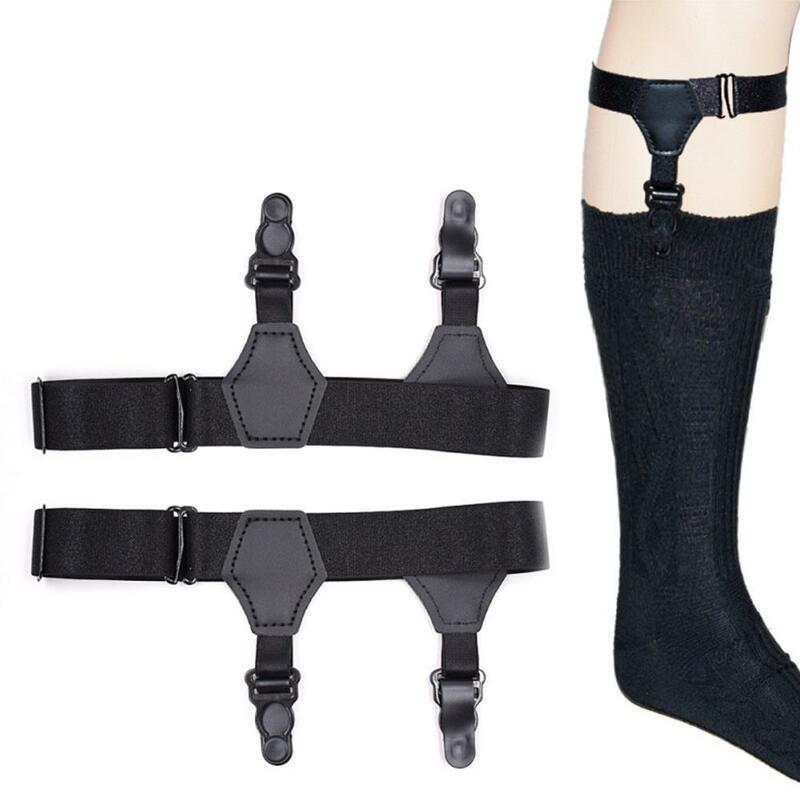 Пара мужских черных подвязок для носков регулируемые эластичные подтяжки для носков подтяжки держатели Нескользящие зажимы для утки