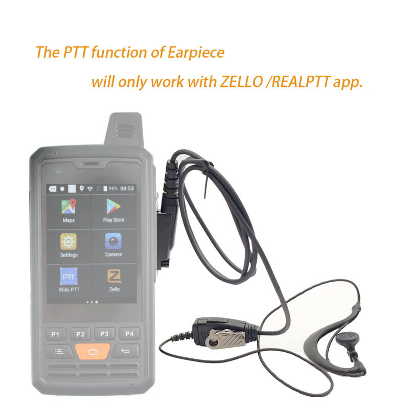 G-tipo fone de ouvido do gancho de ouvido ptt para o telefone móvel de 4g android walkie talkie uniwa f50 anysecu 4g-p3/gp328plus