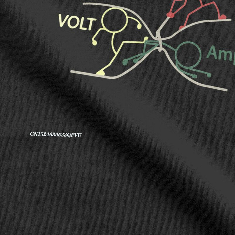 전기 기술자 옴 앰프 볼트 남성용 티셔츠, 재미있는 설명, 옴의 법, 빈티지 면 티셔츠, 신상품