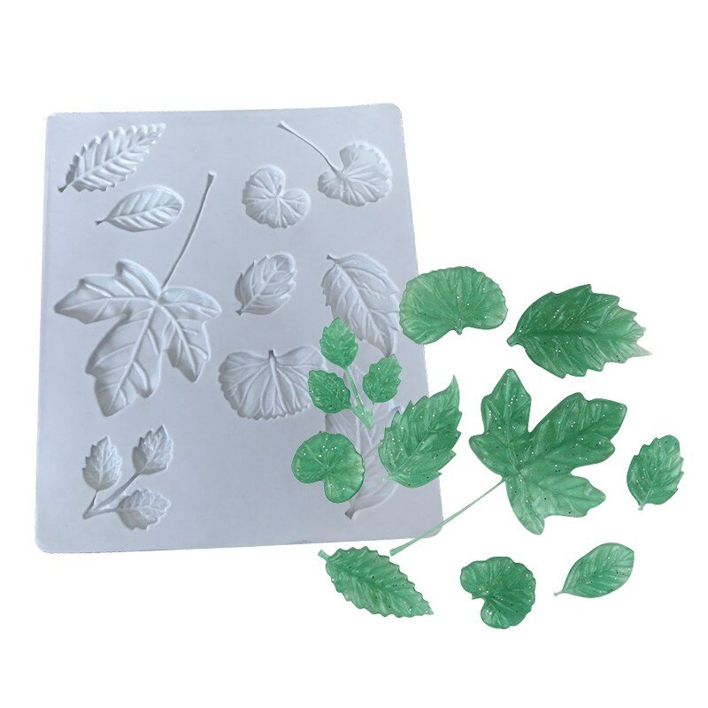 Multi-style Leaves Liquid Silicone Mold Fondant Cake Chocolate Dessert Pastry Tray Decoration Kitchen Baking Accessories Tools