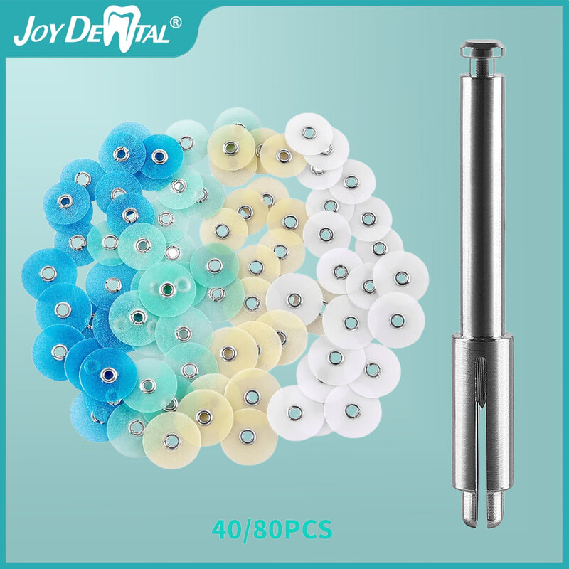 JOY – disques de polissage dentaire, 40/80 pièces, réduction brute, mandrin de contour, ensemble de bandes, matériaux dentaires