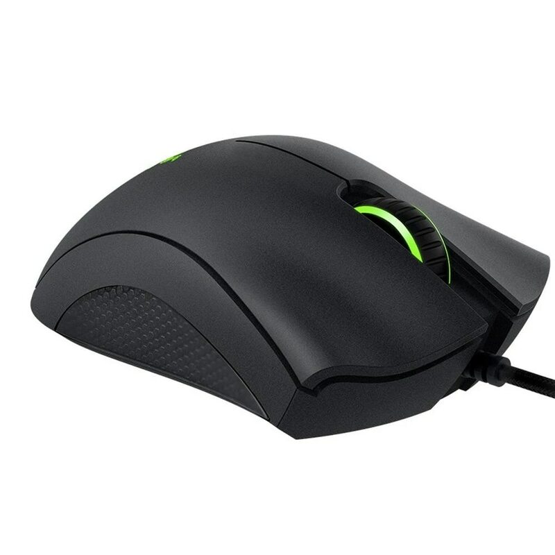 Razer DeathAdder hitam Mouse game Esensial, Mouse game 6400DPI Sensor optik 5 tombol independen untuk PC Gamer