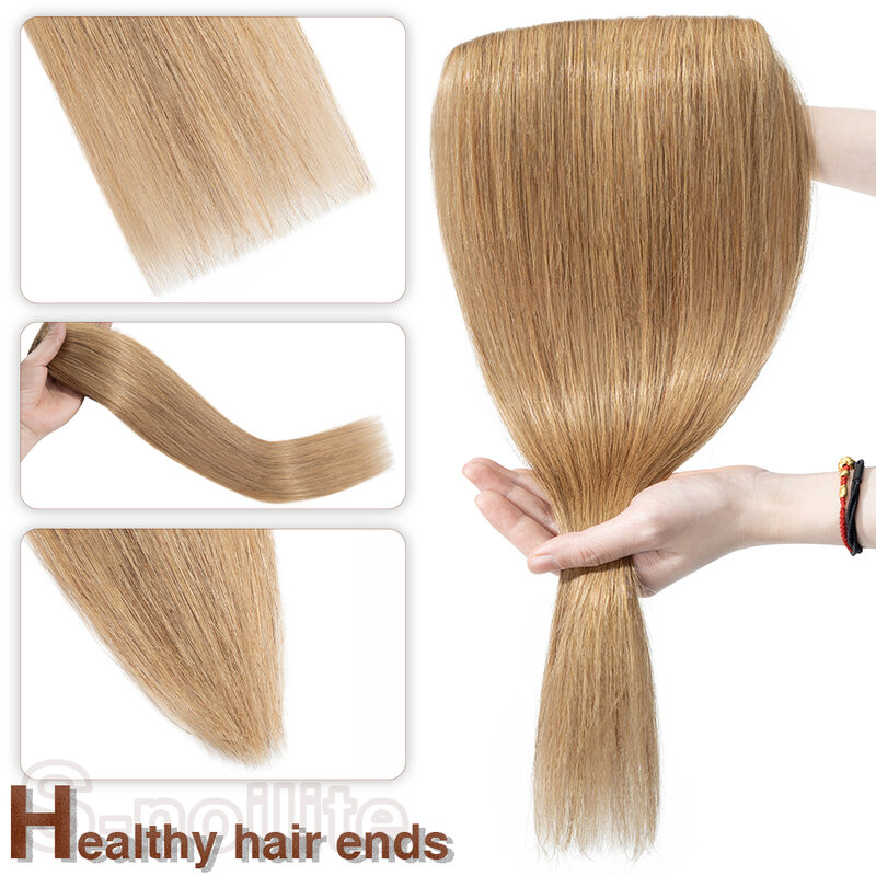 S-noilite, 40-60 г, наращивание волос на клипсе, человеческие волосы, 22 дюйма, натуральные накладные волосы на клипсе, 3/4 полноразмерные волосы, здоровый хвост