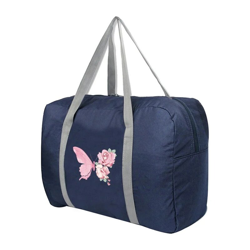 Novo dobrável sacos de viagem unissex roupas organizadores grande capacidade duffle saco borboleta impresso bolsas femininas bolsa de viagem dos homens