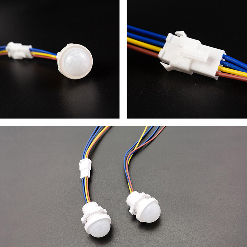 AC110-240V saklar lampu Sensor otomatis LED, PIR Sensor gerakan inframerah Mini LED sensitif lampu malam dalam dan luar ruangan