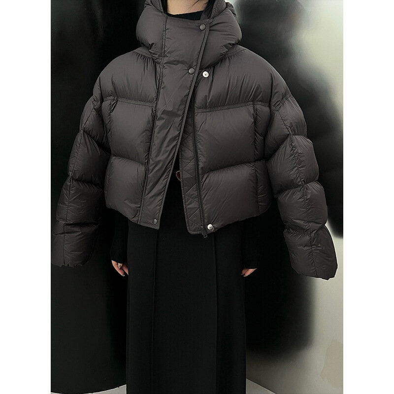 LJBS – manteaux en duvet de canard blanc pour femme, courts et solides, décontractés, collection hiver 2022