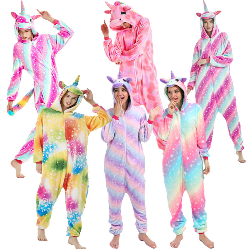 Einteilige Pyjamas Nachtwäsche Nachthemd Homewear Dessous Body suits Overall Halloween Cosplay Kostüme Langarm flauschige Pyjamas