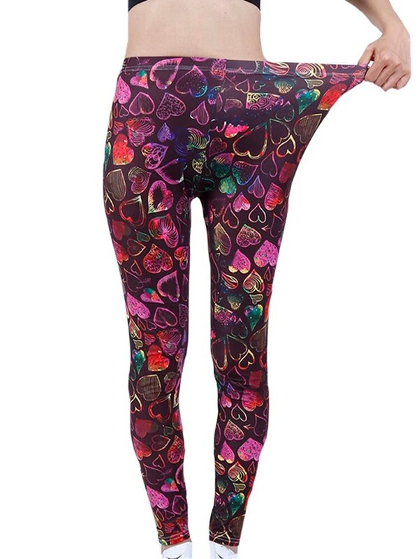 Брендовые модные женские брюки YSDNCHI, летние разноцветные мягкие леггинсы с принтом Love и высокой талией для тренировок, эластичные спортивные Леггинсы для спортзала