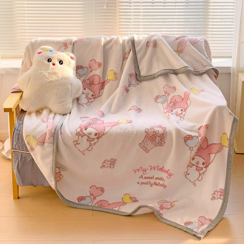 بطانية كاواي بتصميم ميلومي ميلودي للأطفال ، منسوجات منزلية ، ناعمة ودافئة ، غطاء أريكة ، نوعية جيدة ، هدية