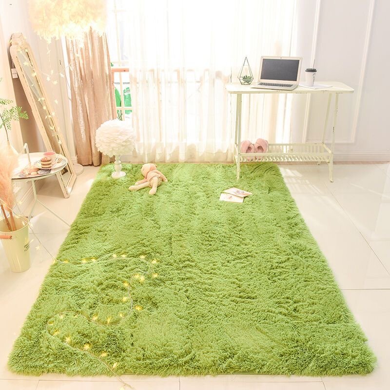 Flauschige weiche grüne Wohnzimmer Zimmer Teppich große pelzige Teppiche Kinder Matte Kinder zotte ligen Schlafzimmer Teppich für Kinderzimmer Teppich
