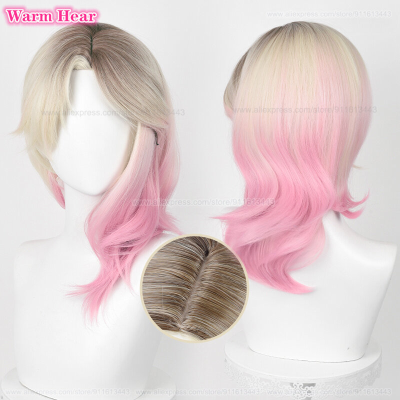 2 Styles Gwen Stacy Cosplay Wig Cosplay Women 35cm/45cm Gradient Gwen Cosplay Wig Heat Resistant Synthetic Party Wigs + Wig Cap