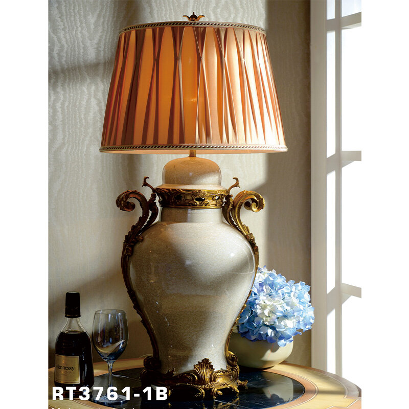 Accessori per la casa lampada con paralume bianco lampade da tavolo in porcellana di ottone classic blue white led lights decor bronze ceramics light
