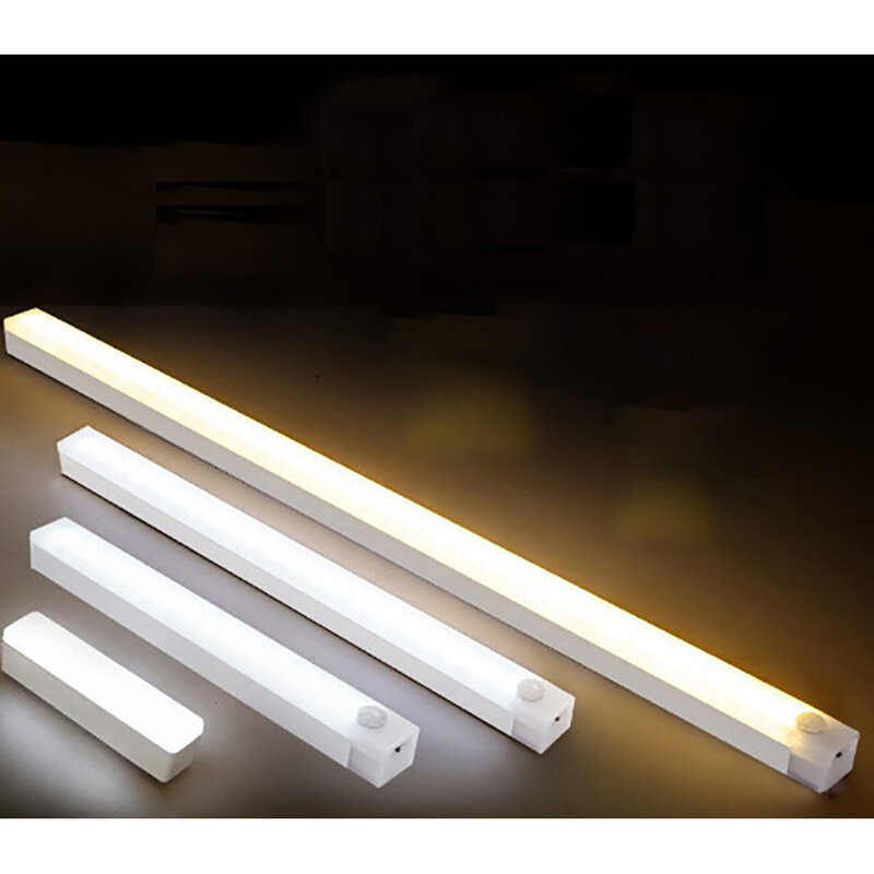 Lampu malam Sensor gerak portabel, dapat diisi ulang USB, lampu LED nirkabel magnetik untuk lorong tangga pencahayaan lemari