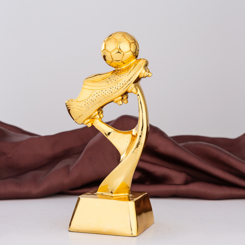 Мини-трофей с металлическим покрытием, игрушка для футбольного матча с основанием для школьного детского сада (золотистый)