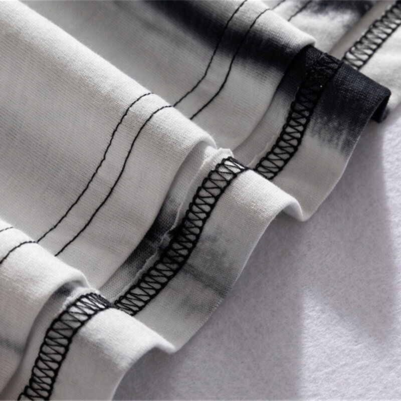 Estate Hip Hop Tie Dye manica corta set uomo Streetwear Harajuku contrasto Casual cotone magliette pantaloncini due pezzi abiti Unisex