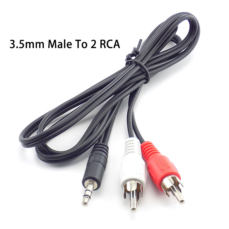 1M 3.5mm głośnik Audio Stereo męskie do 2 złącze RCA AV Adapter kable do laptopa TV DVD MP3/MP4 przedłużacz przewód konwersji