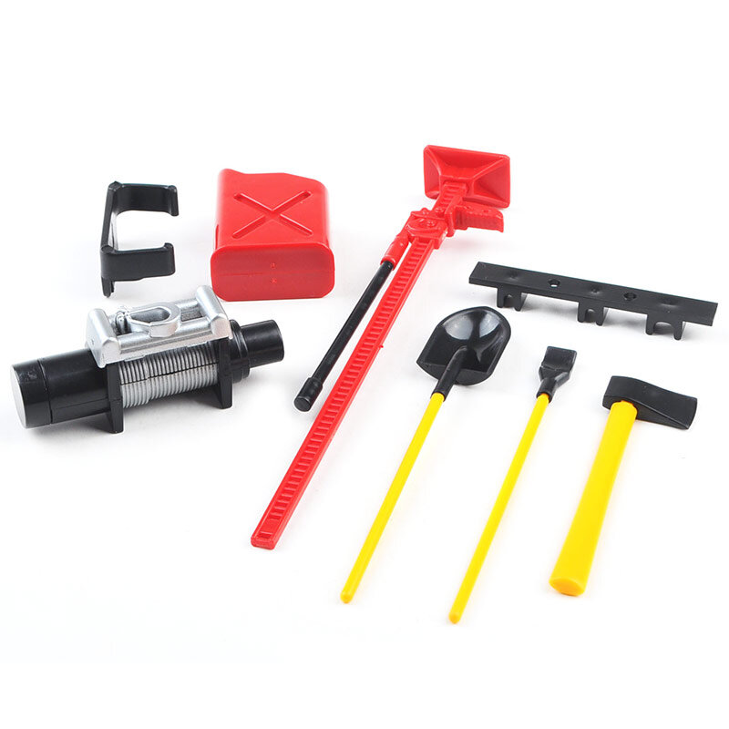 Simulation Fuel Tank Axe Spade Shovel Winch Jack 6 Pieces Of Plastic Tools For SCX10 D90