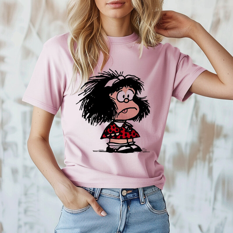 Mafalda Graphic Top para Homens, Roupas Engraçadas, Streetwear para Menino