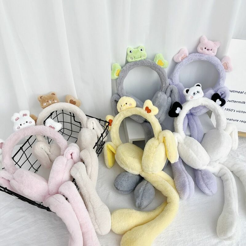 Earmuffs móveis infantis, Earmuffs bonitos, proteção de orelha, chapéu animal, Headwear, presente, quente, inverno