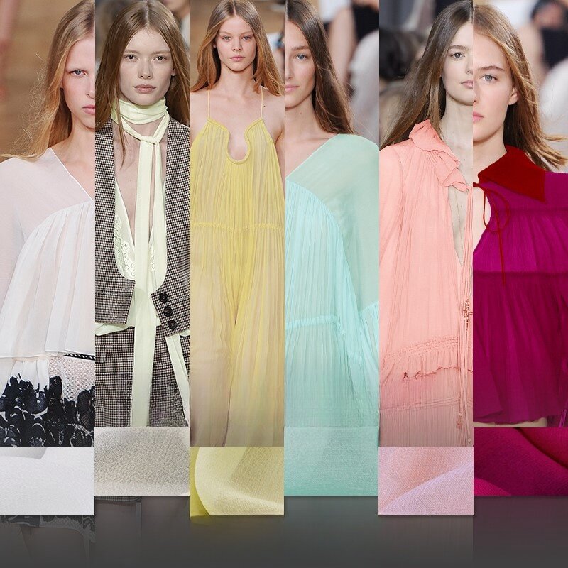 Jednolita kolorowa tkanina z włókna kompozytowego z szyfonu 75D sztuczna przędza jedwabiu wiosenna i letnia odzież sukienka o wysokiej rozdzielczości