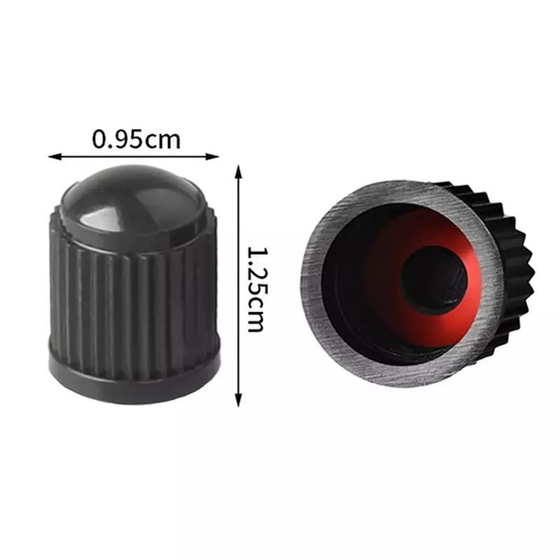 Car Tire Valve Caps with O Rubber Ring Universal Tyre Tire Stem Valve Caps Black Red Dust Covers for Car Bike Motorcycle Bicycle