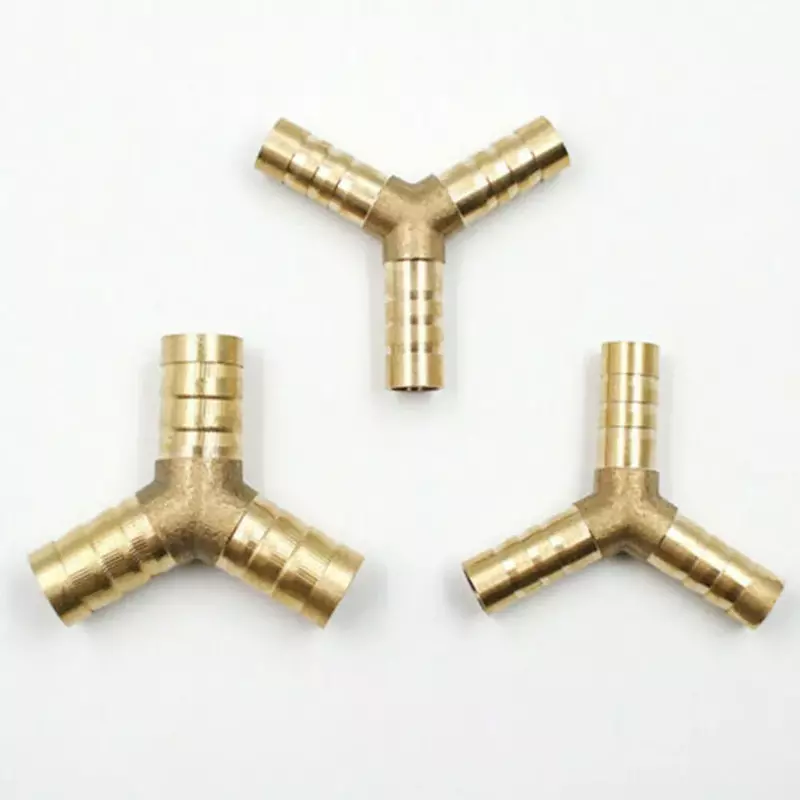 6-12mm BRASS T Y Type Hose Joiner Piece 3 WAY Fuel Water Air Pipe TEE CONNECTOR Durable Flexible Connector