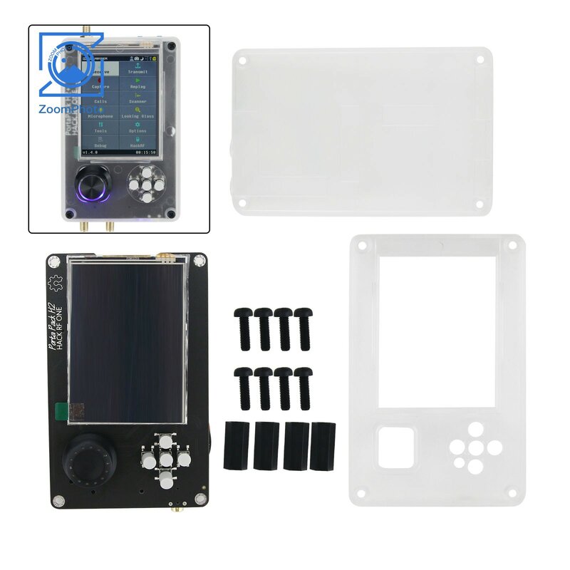 업그레이드된 PortaPack H2 터치 스크린, 플라스틱 쉘이 있는 TCXO 시계, HackRF One, 3.2 ", 0.5PPM